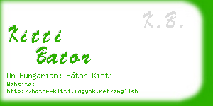 kitti bator business card